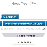Select the Manage Members via Sub-Lists tab to view assigned sub-lists.