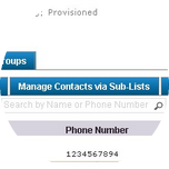 Select the Manage Contacts via Sub-Lists tab to view assigned sub-lists.