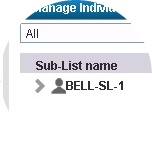 Click the arrow next to the sub-list name to view the contacts within that sub-list.