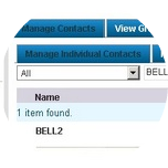 The search results will appear in the Manage Individual Contacts tab.