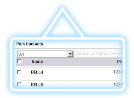 The Pick Contacts window will appear displaying all available contacts.
