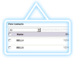 Select the check boxes next to the chosen contacts.