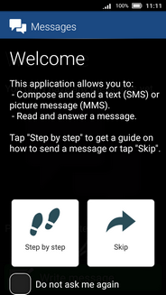 If you see this screen, you can follow the "Step by step" guide on the phone or touch Skip.