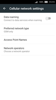 Scroll to Preferred network type.