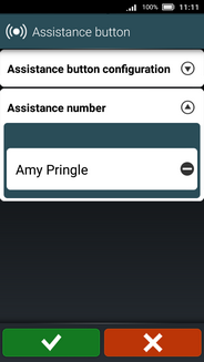 The contact has been added to the assistance numbers list.