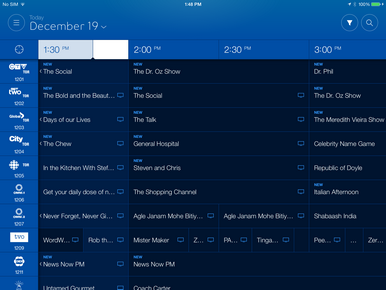 To view your favourite channels, within the guide touch Filters.