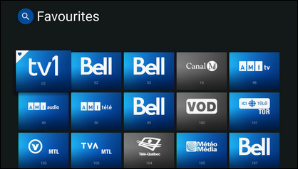 The channels have been set as favourites when you see a heart icon at the top left corner.