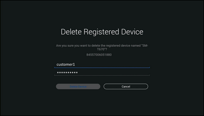 Enter your password to confirm and select Delete Device.