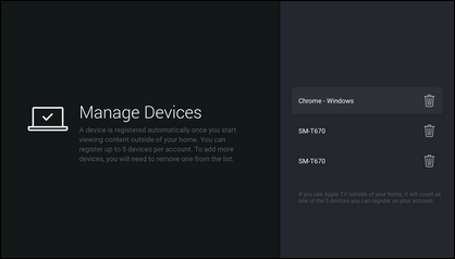 Select the device to remove.