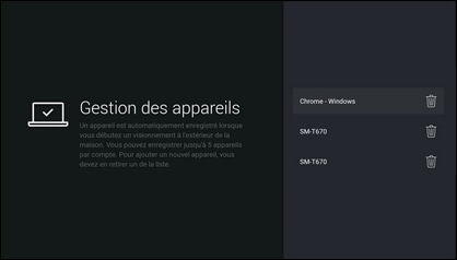 Sélectionnez lʼappareil à supprimer.