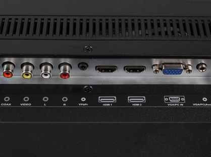 Pour déterminer lʼentrée à utiliser, regardez à lʼarrière de votre téléviseur et localisez le port dans lequel est branché le câble provenant de votre récepteur Bell Télé. Dans le présent exemple, le câble est branché au port HDMI 1. Le nom de lʼentrée sera identique au nom du port.