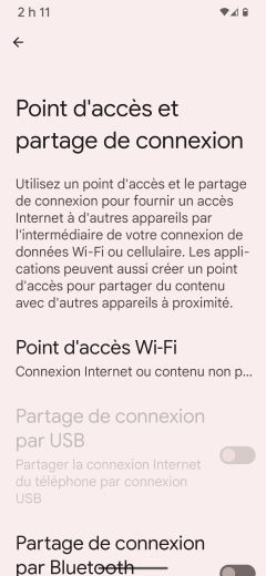 Touchez Point d- accès Wi-Fi.