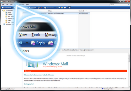 In Windows Mail, click Tools.