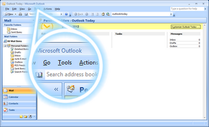 In Outlook 2007 click Tools.
