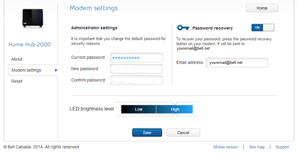 Type the current admin password in Current password.