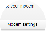 Click on the Modem settings button.
