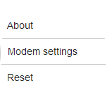 Click the Modem settings tab.