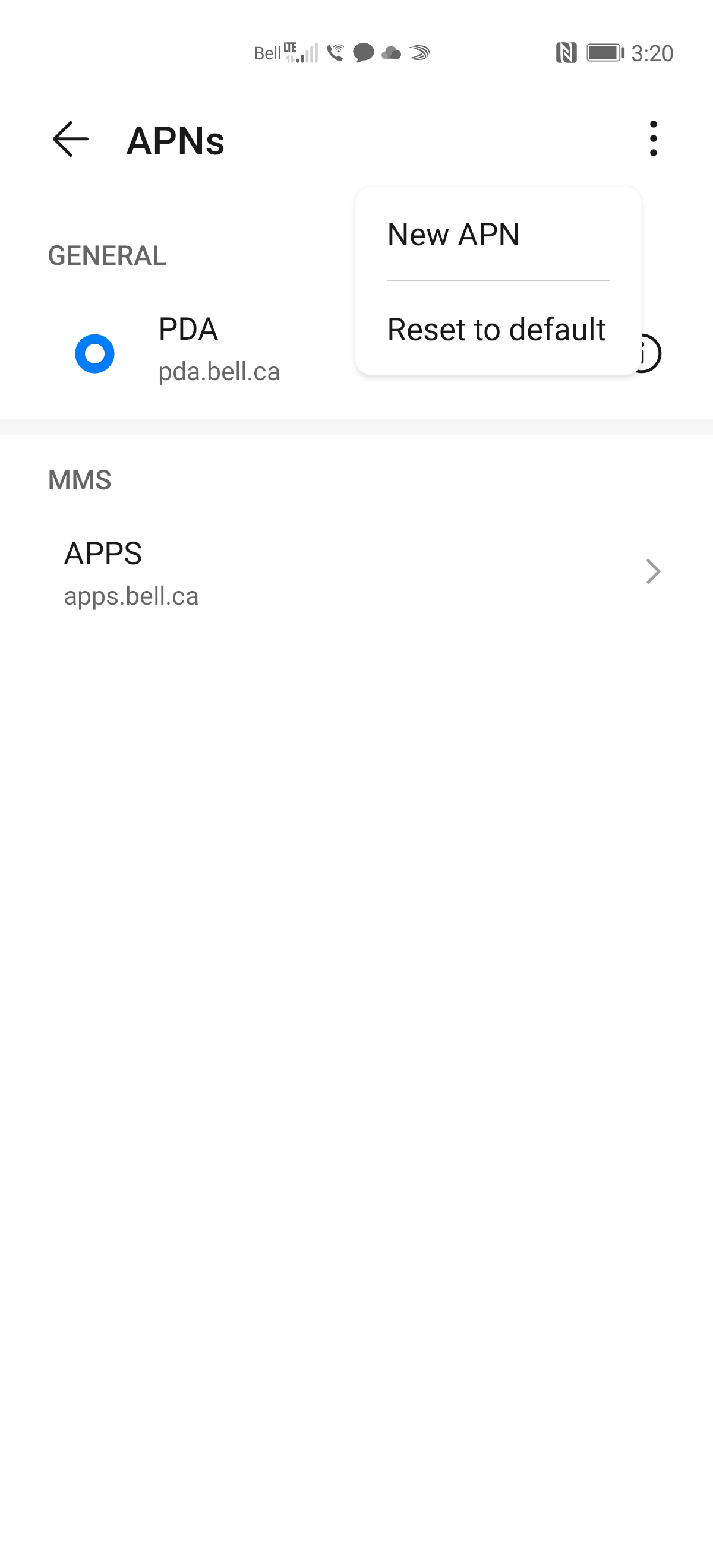 Touch Reset to default.