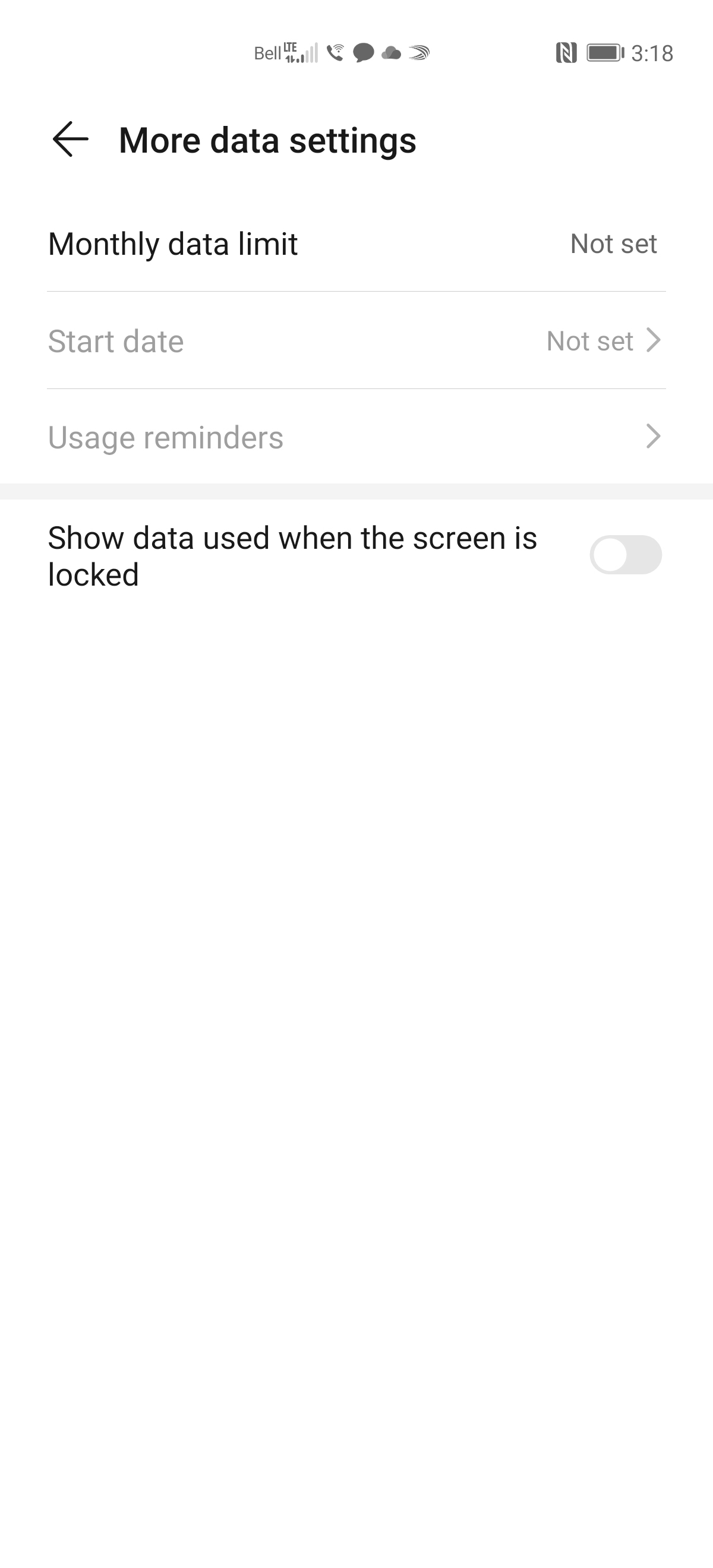 If the data usage canʼt be detected, touch Monthly data limit to set your planʼs available data.