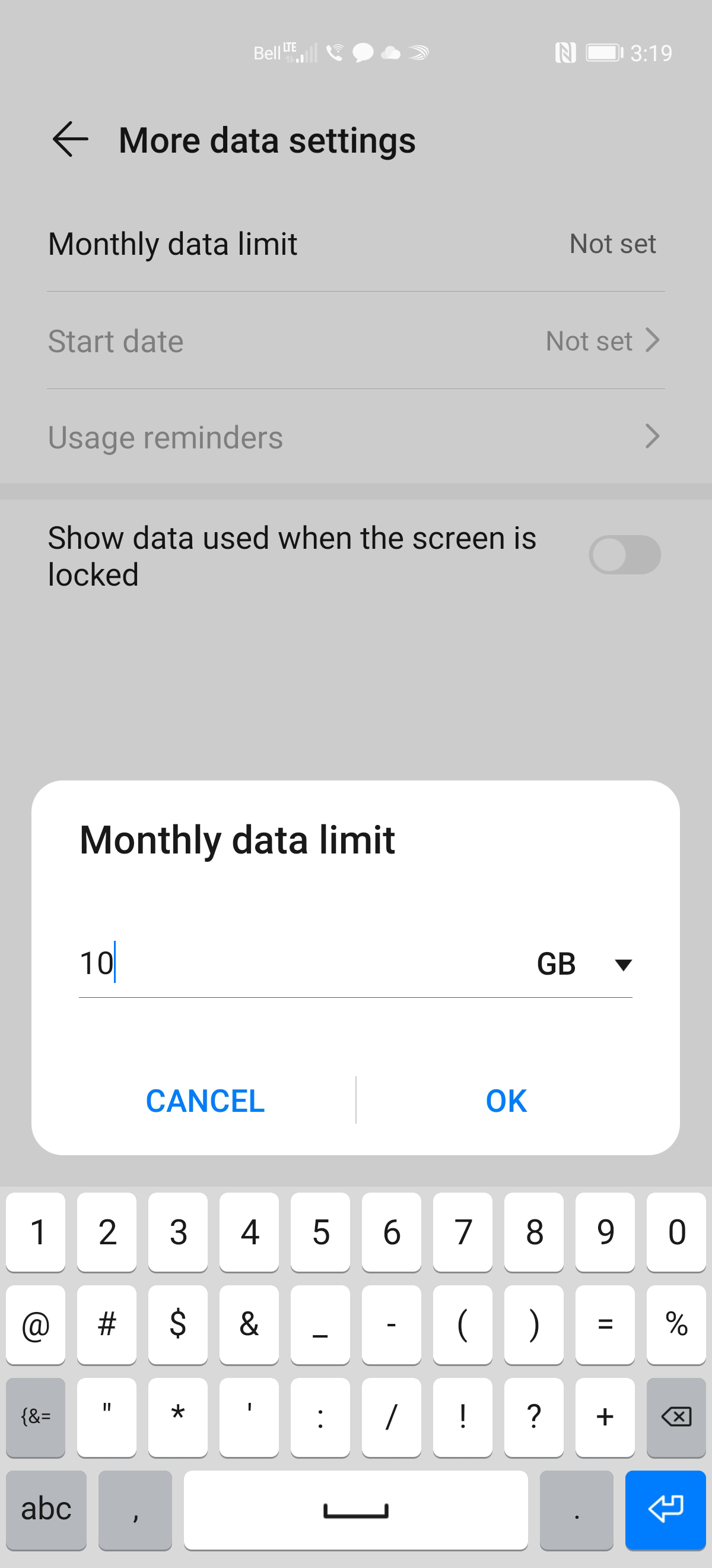 Touch MB to change the data to the desired type.