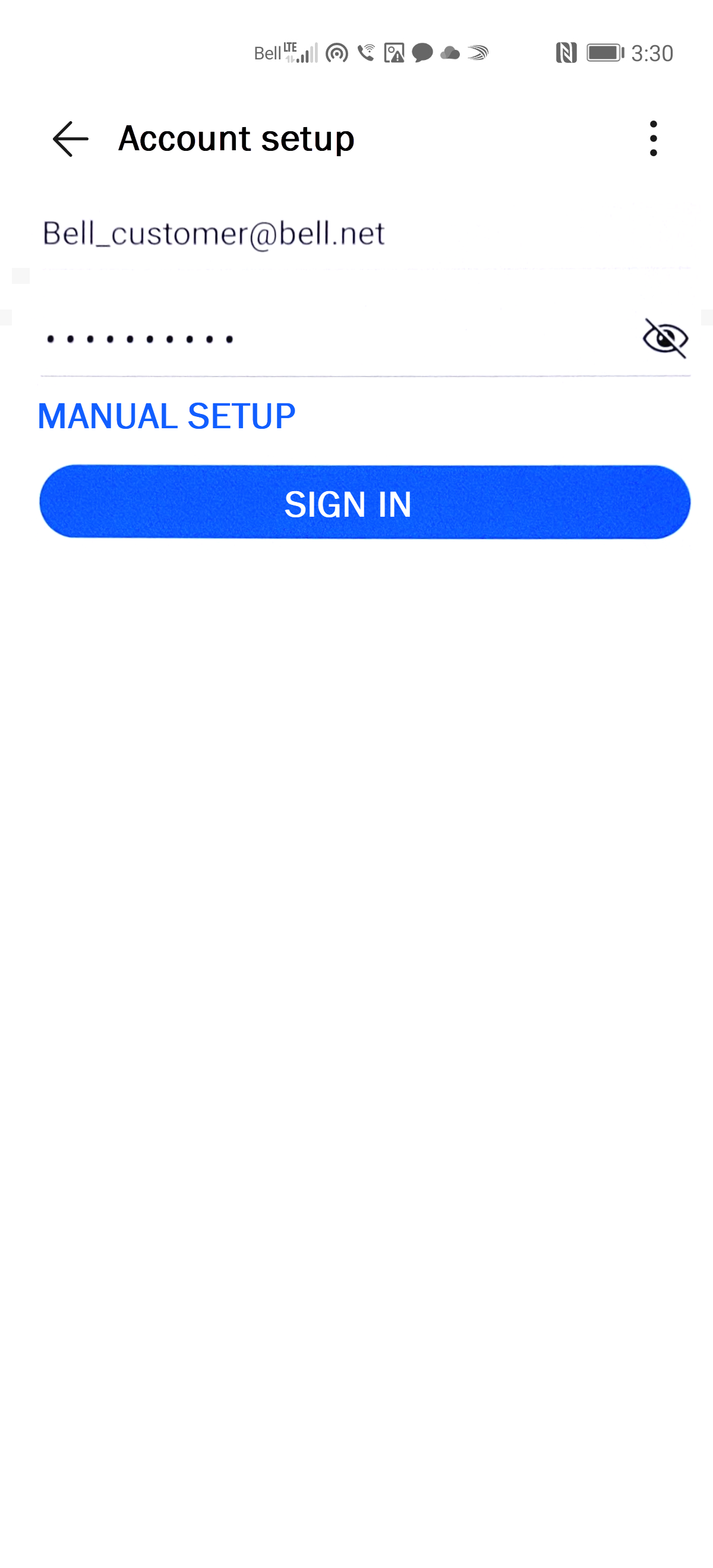 Enter your Bell email address.