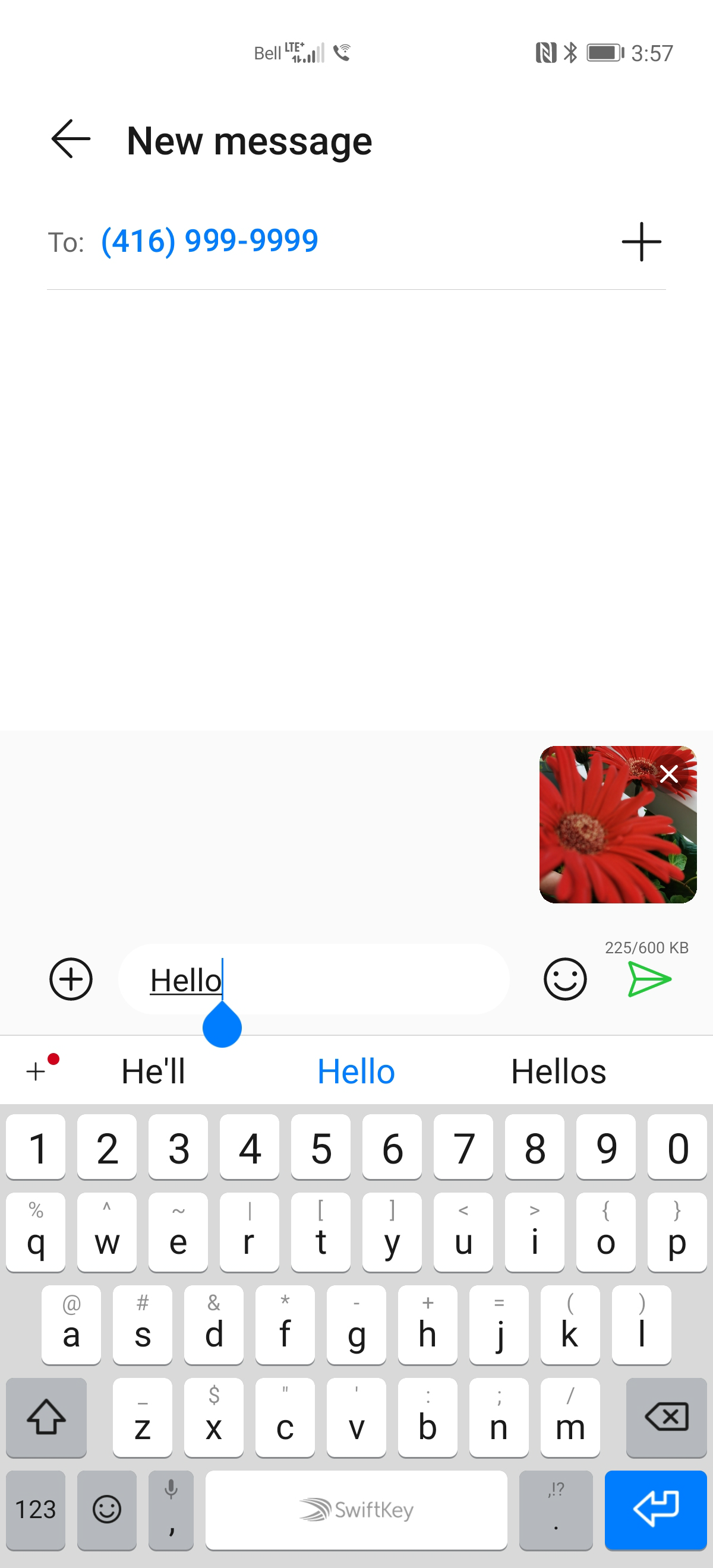 Touch the Send icon.