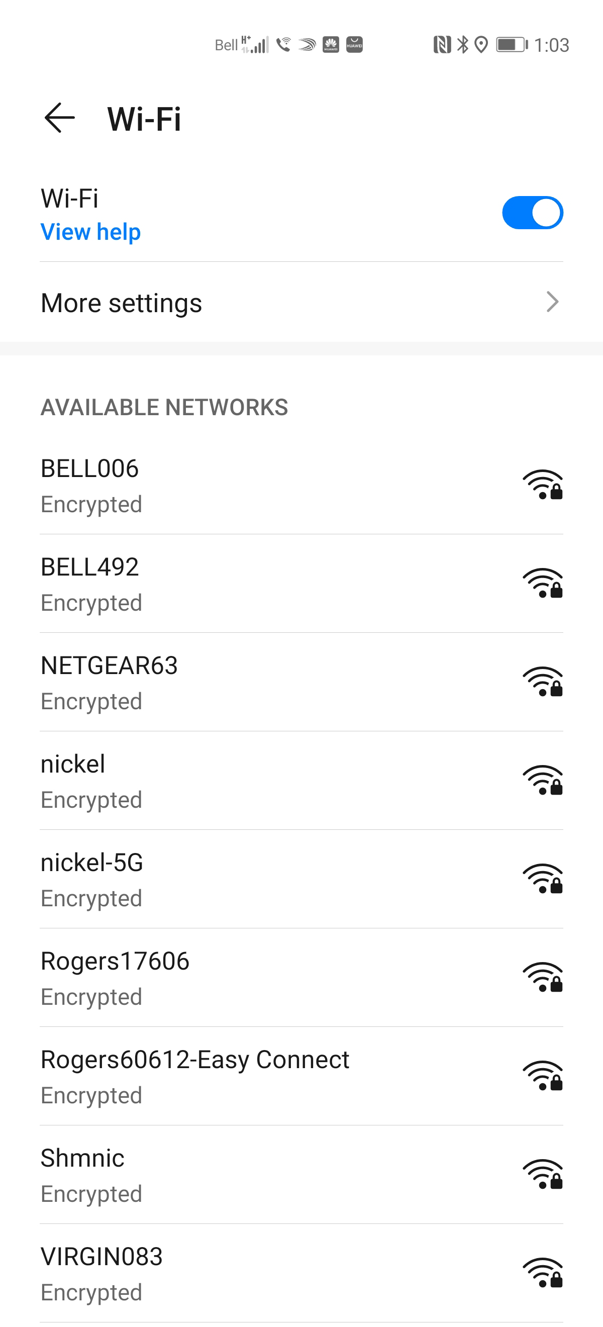 Touch the Wi-Fi network you want to use.