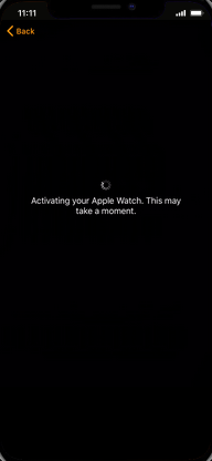 Wait while the Apple Watch is activating.
