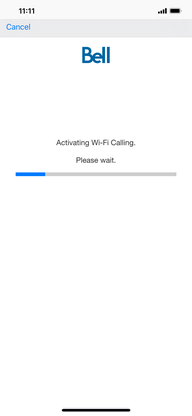 Wait while Wi-Fi Calling activates.