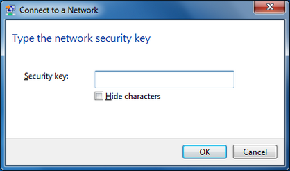 For the security key, enter the password for the wireless network.