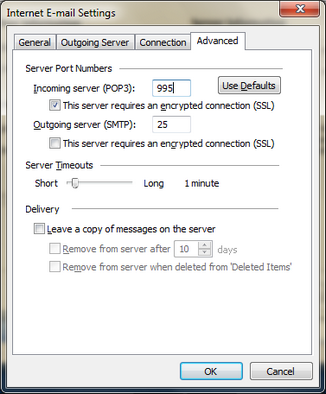 Under Outgoing server (SMTP), select This server requires an encrypted connection (SSL).