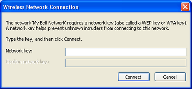 For the network key, enter the password for the wireless network.