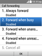Select the desired option, e.g., Forward when busy.