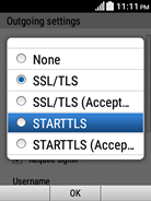 Select STARTTLS.
