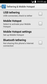 Touch USB tethering.