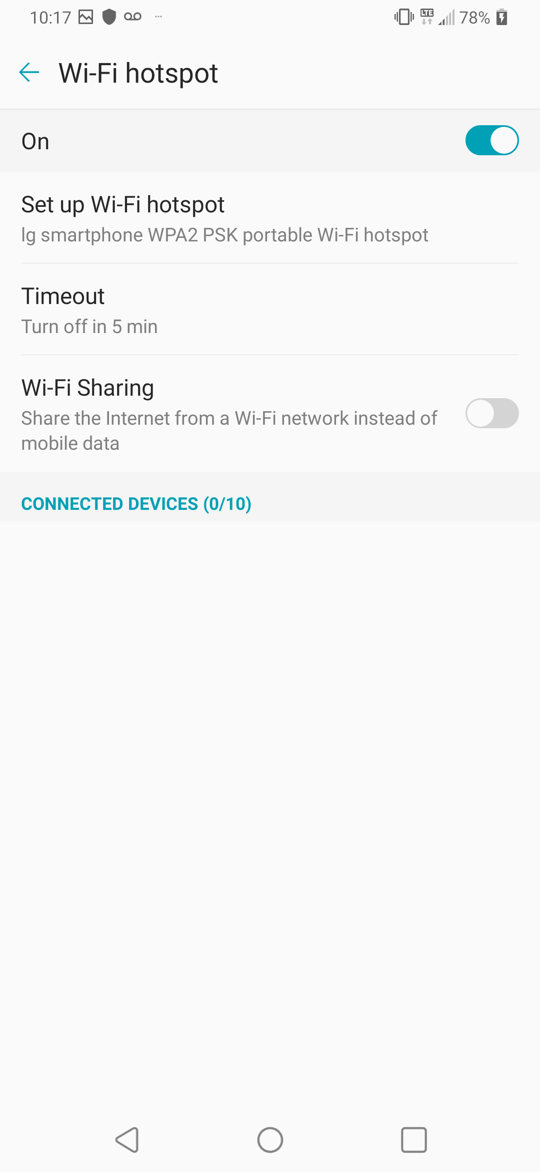 The hotspot is now active. Other devices can connect to it using your network name (step 5) and password (step 7).