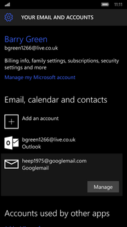 windows phone delete email account