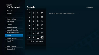 For more search options and additional keyboard characters, scroll to Options.
