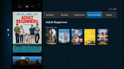 The recommended movies are displayed.