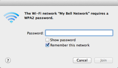 Enter the password for the wireless network.
