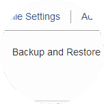 Click Backup and Restore.