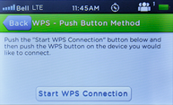 Touch Start WPS Connection, then press the WPS button on your connecting device.