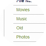Click on the folder name (ie. Click Music) to display all files in the folder.