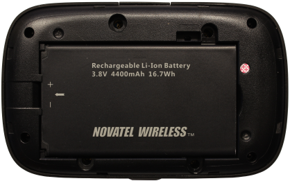 Turn the Novatel Wireless MiFi 7000 over and remove the back cover.