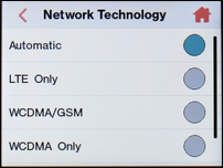 The available network modes will be listed.Touch the desired option, e.g., WCDMA Only.