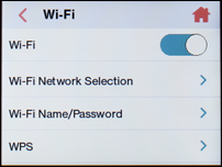 Touch the Wi-Fi slider to turn Wi-Fi off.