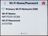The Wi-Fi name and password are displayed.