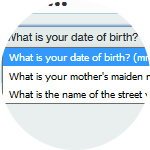 Choose a security question.