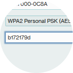 In the Wi-Fi Password (Key) field, the current password is displayed.
