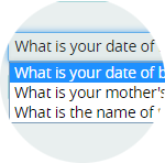 Choose a security question.